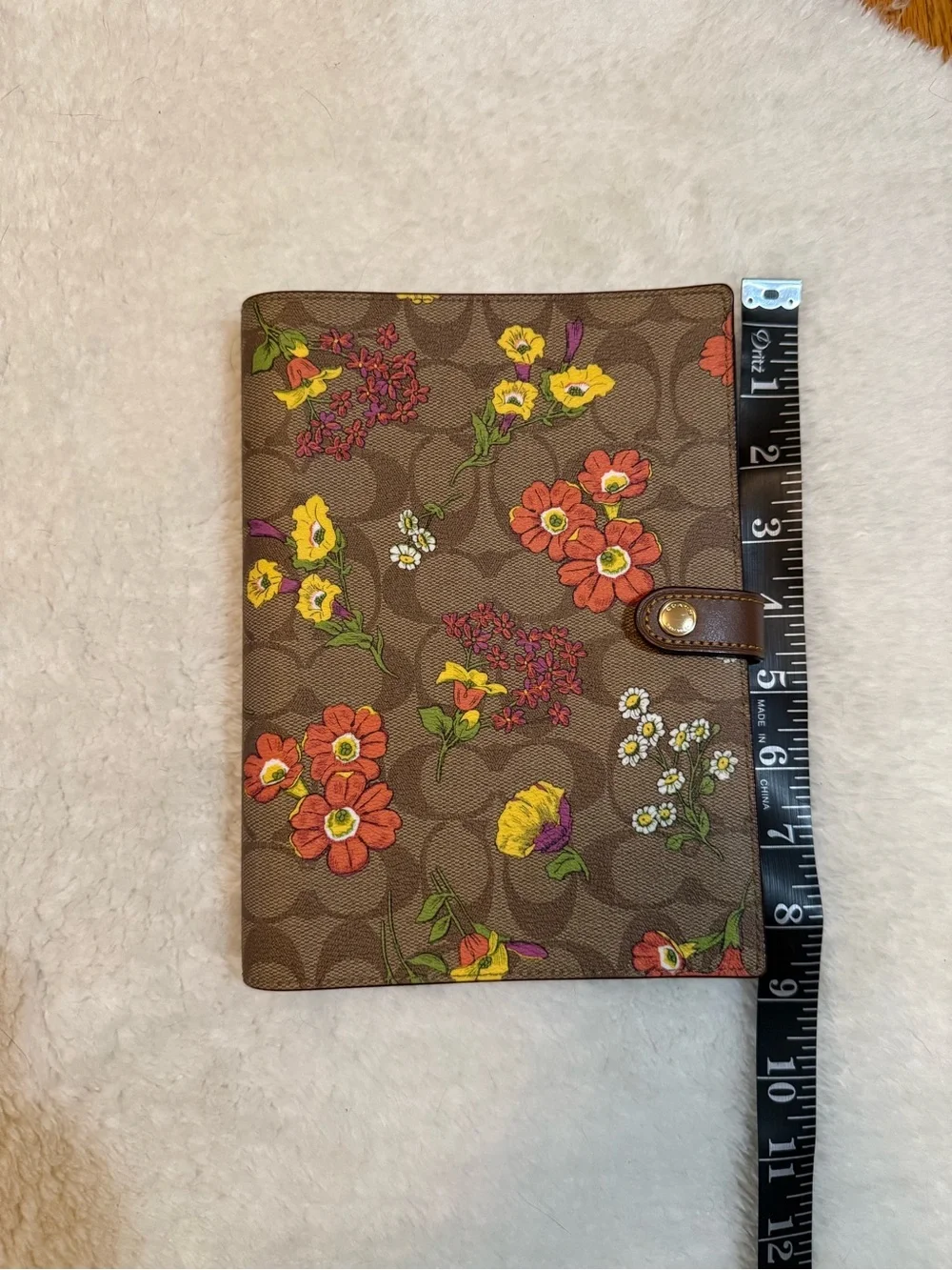 New Coach Tan & Floral Print Notebook CR423